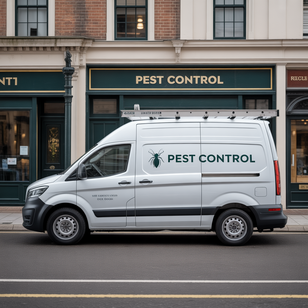 Green Town professional pest control van providing same-day service in Queens